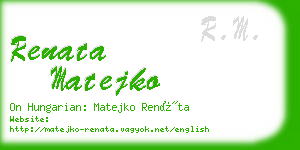 renata matejko business card